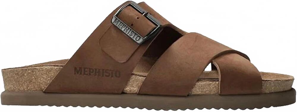 NEW MEPHISTO men's nordine slide sandal in dark brown